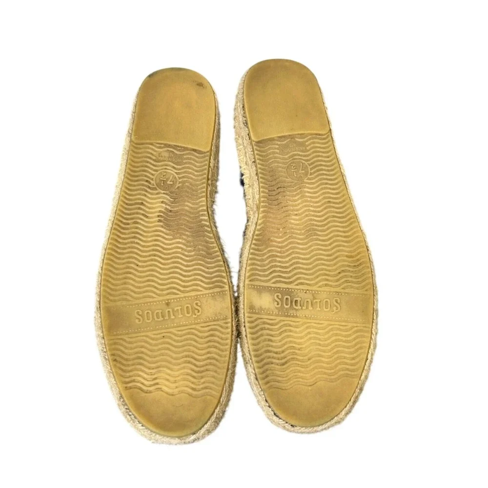 Soludos Navy Blue Citrus Fruit‎ Embroidered Espadrilles Size 7.5 Summer Shoe